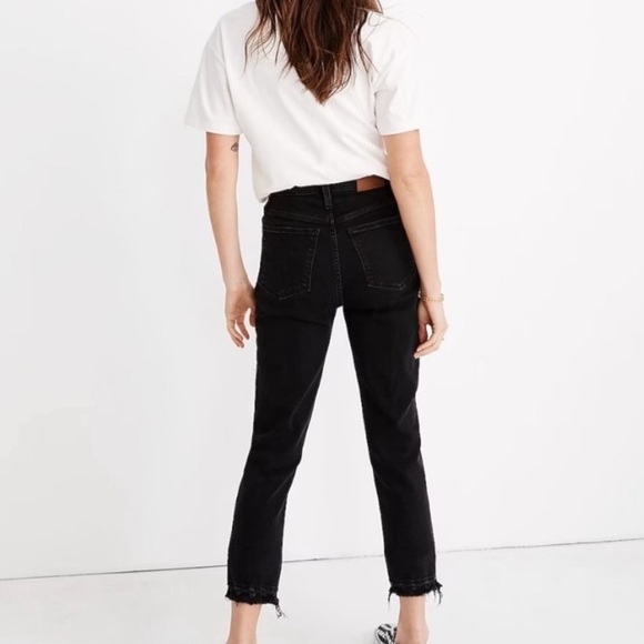 Madewell The Momjean in Raney Wash Knee-Rip Edition Size 27 Black Mom Jean - Picture 3 of 12